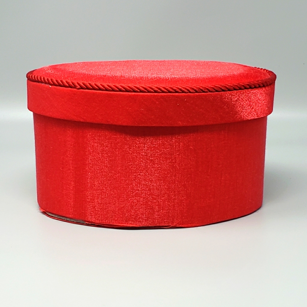 Oval-Shaped Red Storage Box